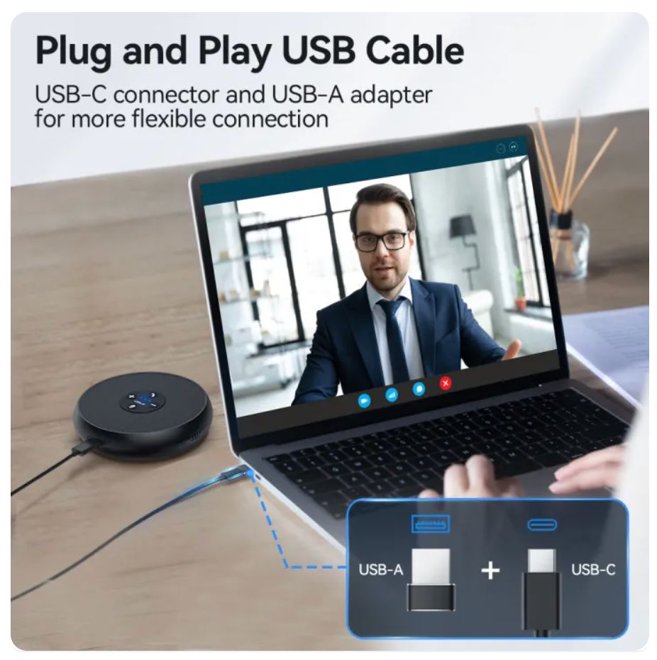 Conference Speakerphone EMEET M1A USB Portable Speaker for Office Usage